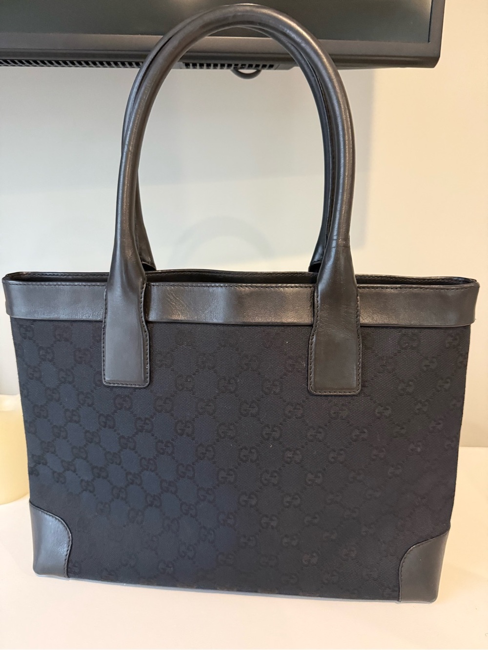 Gucci GG Monogram Tote in Black
